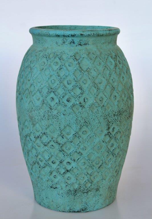 Vase - Distressed Blue & Green 48cm