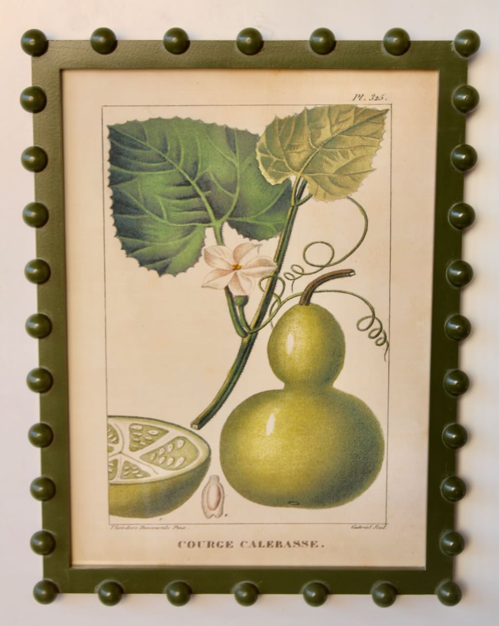 Framed Art - Green Bobbled Frame Calabash 40x30