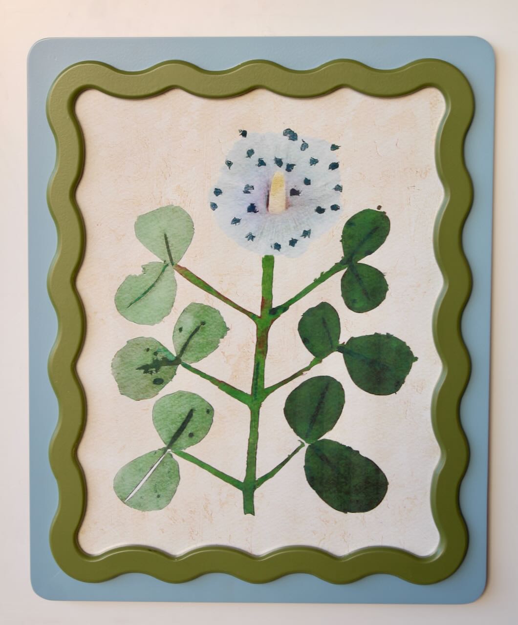 Framed Art - Green Scalloped Frame Flower 47x39
