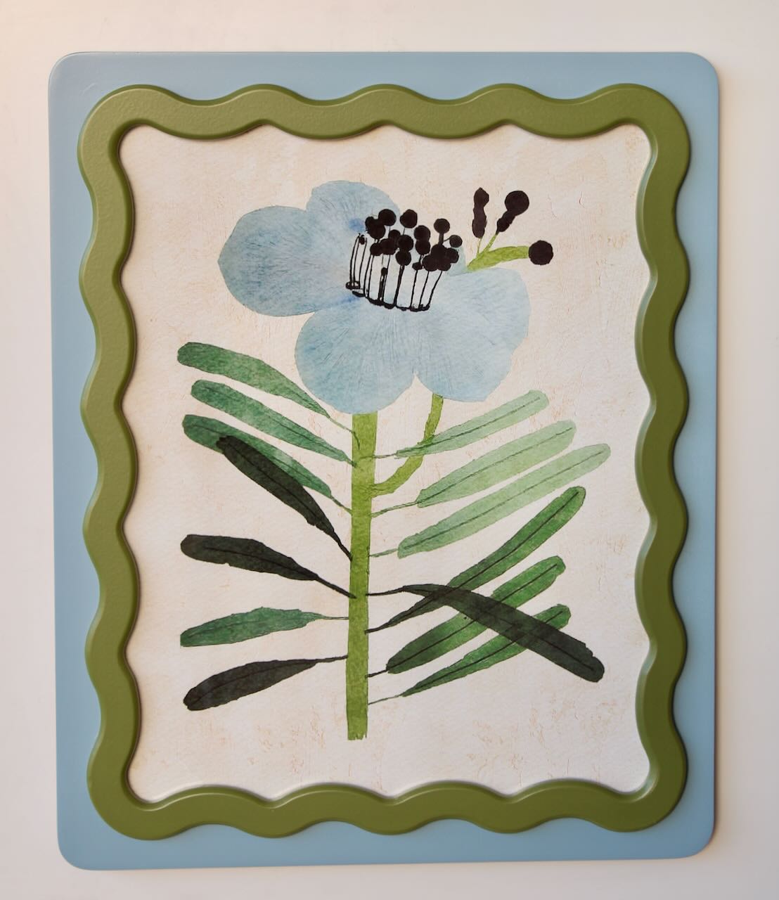 Framed Art - Green Scalloped Frame Flower No.3 47x39
