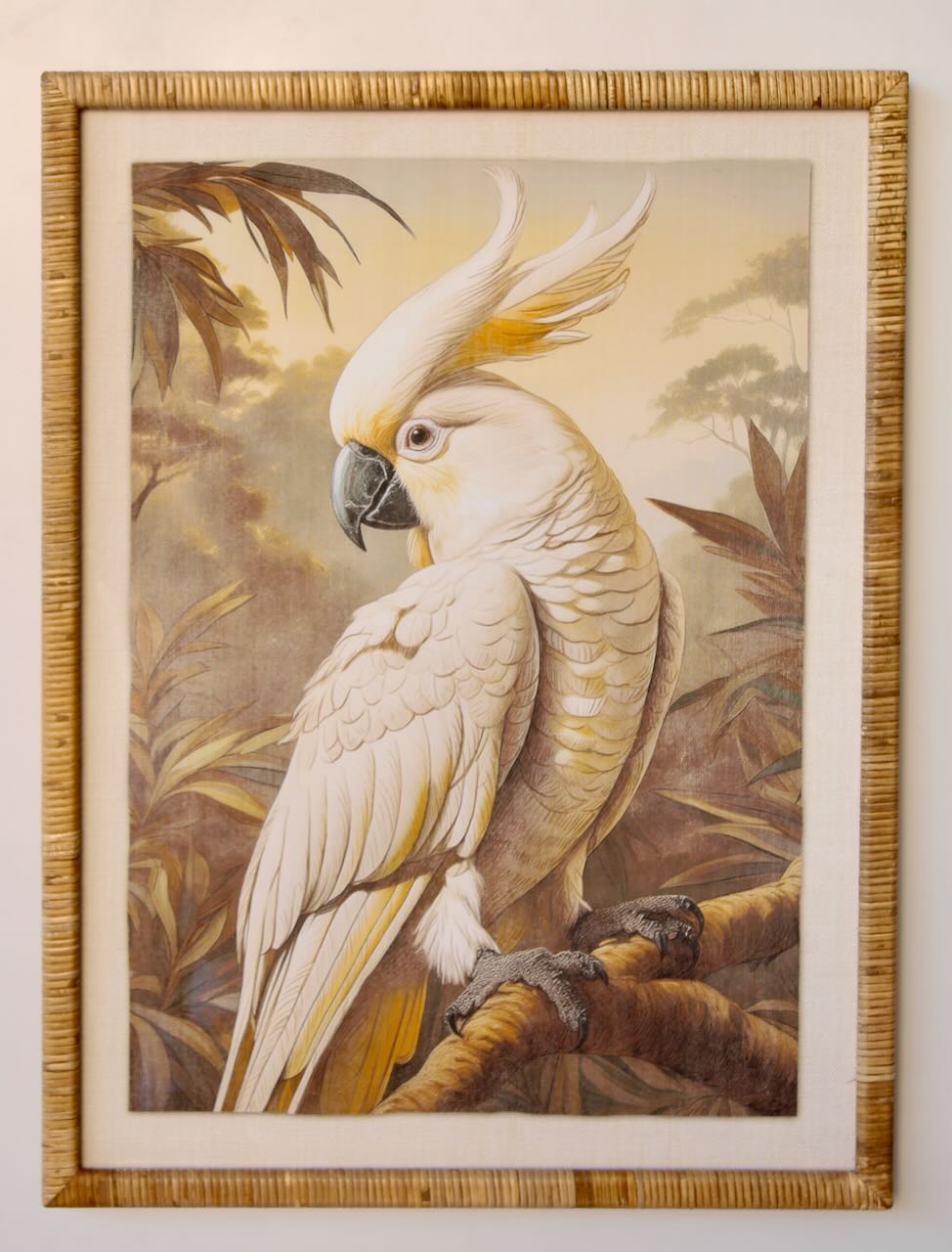 Framed Art - Rattan Cockatoo 80x60