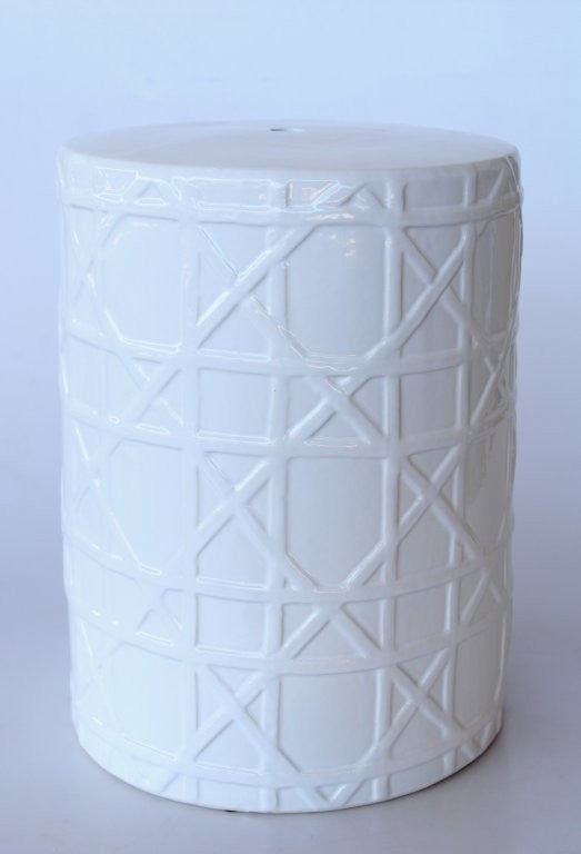 Garden Stool - Ceramic White Weave 43X32.5