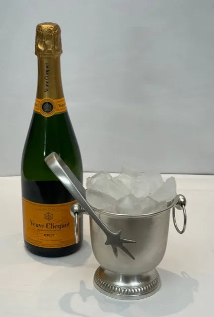 Ice Bucket - Silver with Tongs