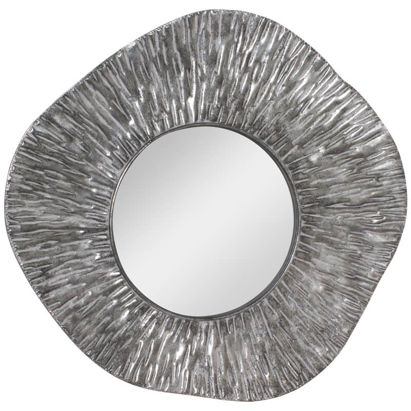 Mirror - Silver Textured 80cm