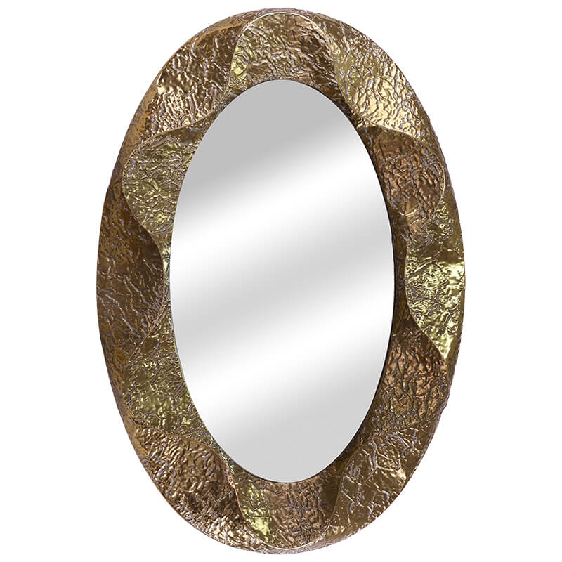 Mirror - Weathered Gold Oval 128x88