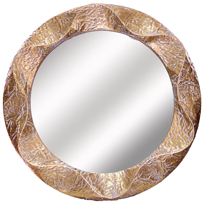 Mirror - Weathered Gold Round 79cm