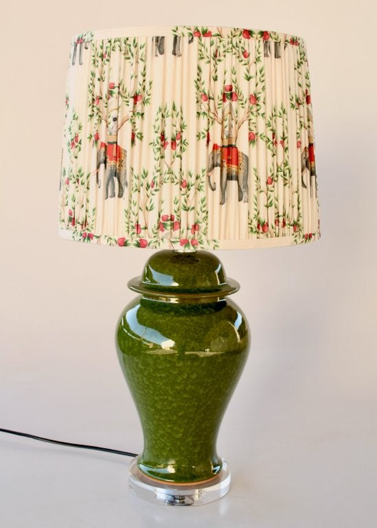 Table Lamp - Green Base & Elephant Shade