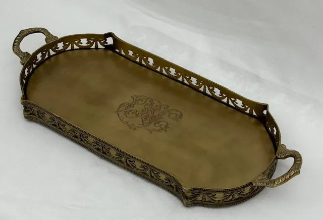 Tray - Brass Oblong French