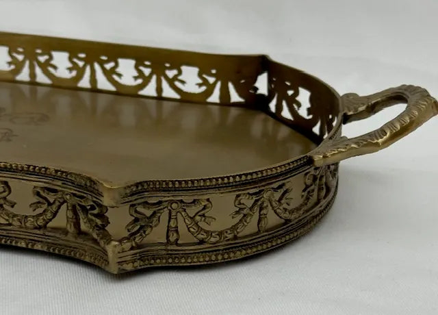 Tray - Brass Oblong French