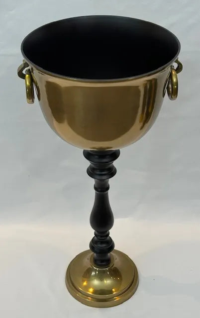 Wine Cooler Stand - Brass & Black Rings